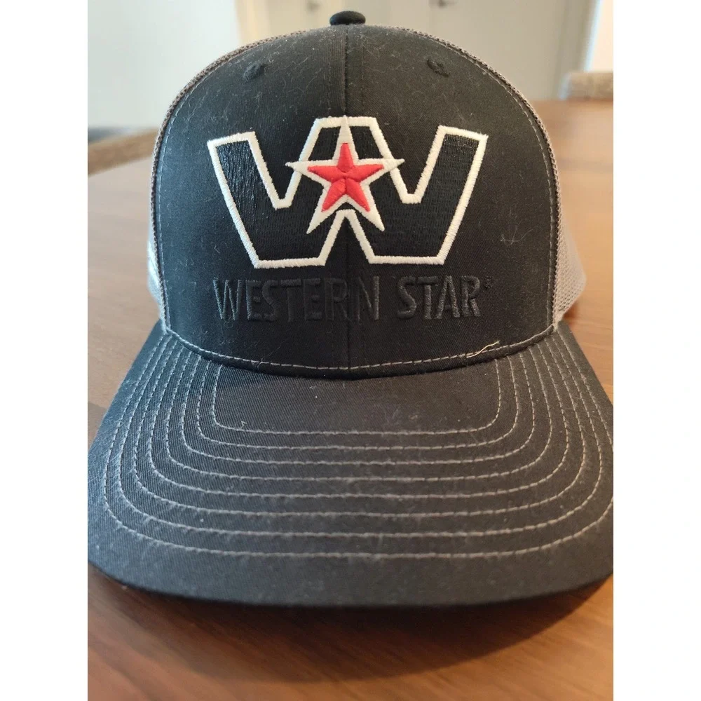 Western Star Trucks Mesh Back Trucker Hat Snapback Black Grey We Know Trucks Cap